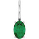 Platinum 6x4 mm Lab-Grown Emerald Charm/Pendant