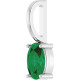 Platinum 6x4 mm Lab-Grown Emerald Charm/Pendant