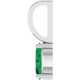 Platinum 6x4 mm Lab-Grown Emerald Charm/Pendant