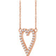 14K Rose 1/6 CTW Natural Diamond Heart 18" Necklace
