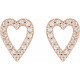 14K Rose 1/4 CTW Natural Diamond Heart Earrings