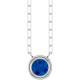 Sterling Silver Natural Blue Sapphire 18" Necklace