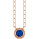 14K Rose Lab-Grown Blue Sapphire 18" Necklace