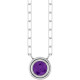 14K White Natural Amethyst 18" Necklace