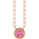 14K Rose Natural Pink Sapphire 18" Necklace