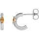 Sterling Silver Natural Citrine Hoop Earrings