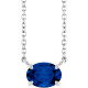 Platinum Natural Blue Sapphire 18" Necklace