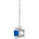 Platinum Natural Blue Sapphire 18" Necklace
