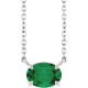 Platinum Natural Emerald 18" Necklace