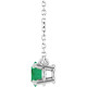 Platinum Natural Emerald 18" Necklace