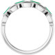 14K White Lab-Grown Emerald Chain Link Ring