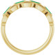 14K Yellow Lab-Grown Emerald Chain Link Ring