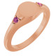14K Rose Engravable Natural Pink Tourmaline Signet Ring
