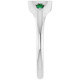 14K White Engravable Lab-Grown Emerald Signet Ring