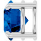 14K White 8 mm Lab-Grown Blue Sapphire Pendant
