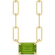 14K Yellow 6x4 mm Natural Peridot Solitaire 16" Necklace 