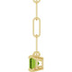14K Yellow 6x4 mm Natural Peridot Solitaire 16" Necklace 