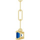 14K Yellow 6x4 mm Natural Blue Sapphire Solitaire 18" Necklace 