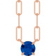 14K Rose Natural Blue Sapphire 16" Necklace