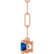14K Rose Natural Blue Sapphire 16" Necklace