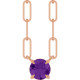 14K Rose Natural Amethyst 16" Necklace