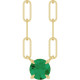 14K Yellow Natural Emerald 16" Necklace
