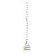 14K White Natural Peridot Bar 16" Necklace