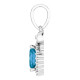 Platinum Natural London Blue Topaz & .04 CTW Natural Diamond Bow Pendant
