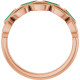14K Rose Lab-Grown Emerald Chain Link Ring