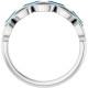 Platinum Natural London Blue Topaz Chain Link Ring
