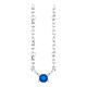 14K White Natural Blue Sapphire Bar 16" Necklace