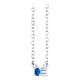 14K White Natural Blue Sapphire Bar 16" Necklace