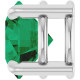 14K White 7 mm Lab-Grown Emerald Pendant
