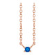 14K Rose Lab-Grown Blue Sapphire Bar 16" Necklace