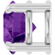 Platinum 6.5 mm Natural Amethyst Pendant