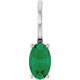 Platinum 5x3 mm Lab-Grown Emerald Charm/Pendant
