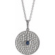 Sterling Silver Lab-Grown Blue Sapphire Beaded Disc 16-18" Necklace