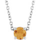 Sterling Silver 4 mm Natural Citrine 16-18" Necklace