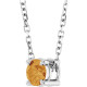 Sterling Silver 4 mm Natural Citrine 16-18" Necklace
