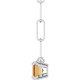 Sterling Silver 6x4 mm Natural Citrine Solitaire 18" Necklace 