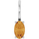 14K White 5x3 mm Natural Citrine Charm/Pendant