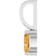 14K White 5x3 mm Natural Citrine Charm/Pendant