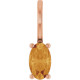 14K Rose 5x3 mm Natural Citrine Charm/Pendant