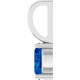 Sterling Silver 5x3 mm Lab-Grown Blue Sapphire Charm/Pendant