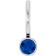 Platinum Lab-Grown Blue Sapphire Charm/Pendant