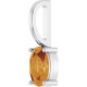 14K White 6x4 mm Natural Citrine Charm/Pendant