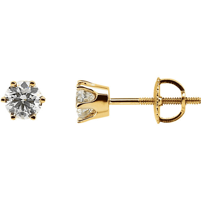 Buy 14 Karat Yellow Gold 0.75 Carat Diamond Earrings