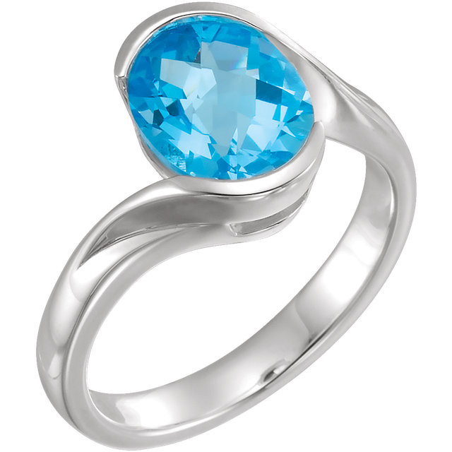 Swiss Blue Topaz Ring in Sterling Silver