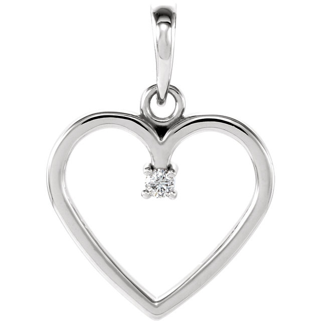 Buy Platinum .025 Carat Diamond Heart Pendant