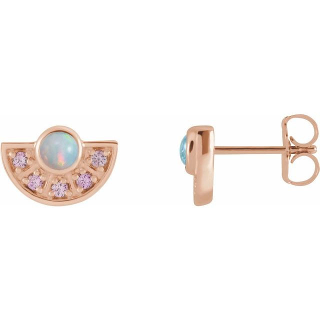 rose gold fire opal earrings